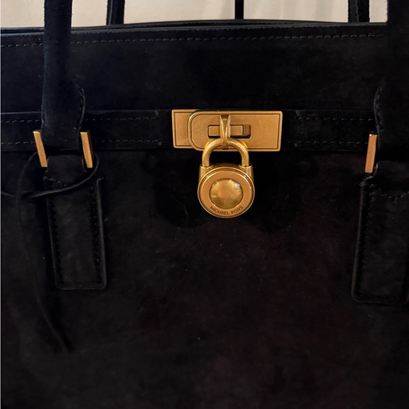 NWT MICHAEL Michael Kors' Hamilton Moderne satchel is crafted of suede - Picture 5 of 8